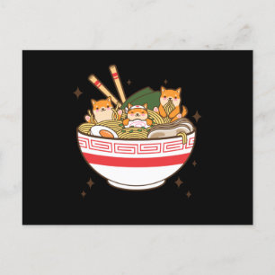 Kawaii-honden die Ramen eten Briefkaart
