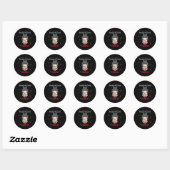 Kawaii Honored Samurai Cat Eat Ramen Ronde Sticker (Vel)