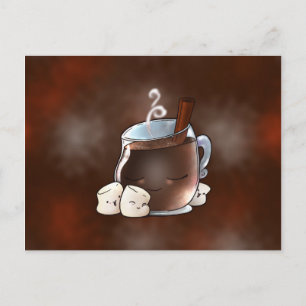 Kawaii Hot Chocolate en Marshmallows Briefkaart