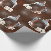 Kawaii Hot Chocolate en Marshmallows Cadeaupapier (Hoek)
