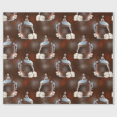 Kawaii Hot Chocolate en Marshmallows Cadeaupapier (Vlak)