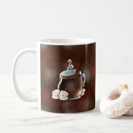 Kawaii Hot Chocolate en Marshmallows Koffiemok (Met donut)