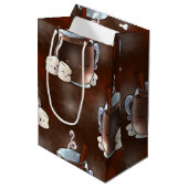 Kawaii Hot Chocolate en Marshmallows Medium Cadeauzakje (Voorkant Gekanteld)