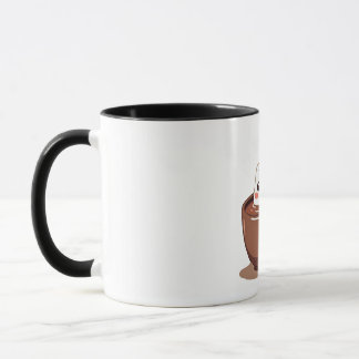 Kawaii Hot Cocoa Mug Smiling Marshmallow Art Mok