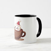 Kawaii Hot Cocoa Mug Smiling Marshmallow Art Mok (Voorkant rechts)