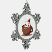 Kawaii Hot Cocoa Mug Smiling Marshmallow Art Tin Sneeuwvlok Ornament (Links)