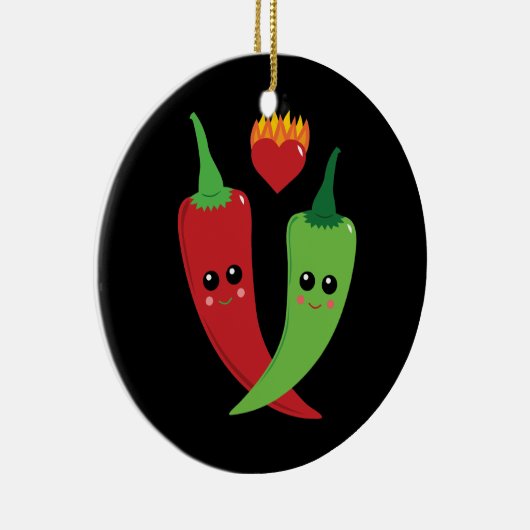 Kawaii Hot Pepper Keramisch Ornament (Rechts)