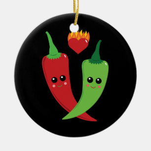 Kawaii Hot Pepper Keramisch Ornament