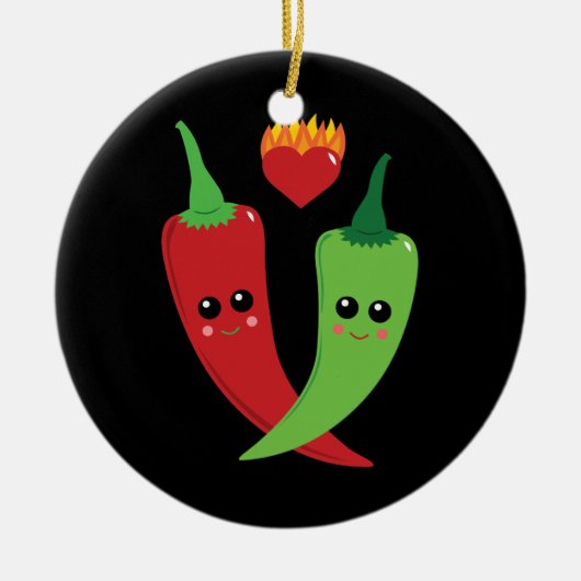 Kawaii Hot Pepper Keramisch Ornament (Voorkant)