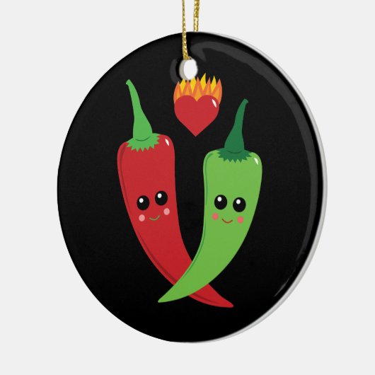 Kawaii Hot Pepper Keramisch Ornament (Links)