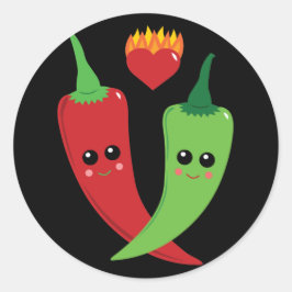Kawaii Hot Pepper Ronde Sticker