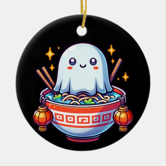 Kawaii Hungry Ghost Festival Keramisch Ornament (Voorkant)