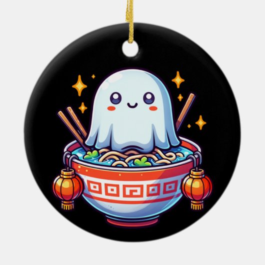 Kawaii Hungry Ghost Festival Keramisch Ornament (Achterkant)