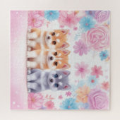 Kawaii Husky Pair Muurkunst & Poster Legpuzzel (Horizontaal)