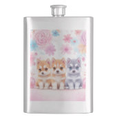 Kawaii Husky Puppies: Pastel Pals Koffie Flacon (Voorkant)