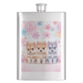 Kawaii Husky Puppies: Pastel Pals Koffie Flacon