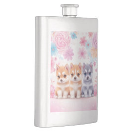Kawaii Husky Puppies: Pastel Pals Koffie Flacon