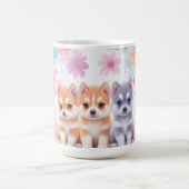 Kawaii Husky Puppies: Pastel Pals Koffie Koffiemok (Center)