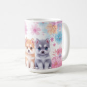 Kawaii Husky Puppies: Pastel Pals Koffie Koffiemok (Voorkant rechts)
