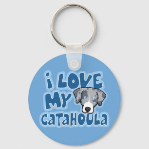 Kawaii I hou van mijn catahoula Sleutelhanger