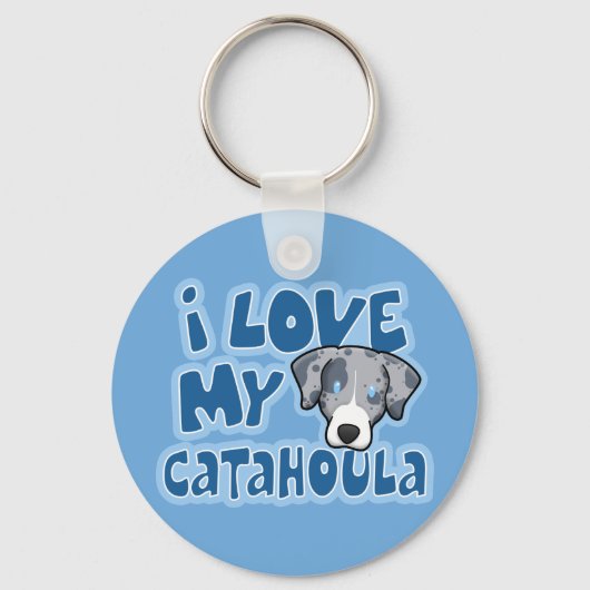 Kawaii I hou van mijn catahoula Sleutelhanger (Voorkant)