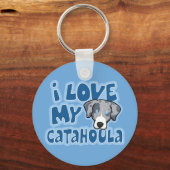Kawaii I hou van mijn catahoula Sleutelhanger (Voorkant)