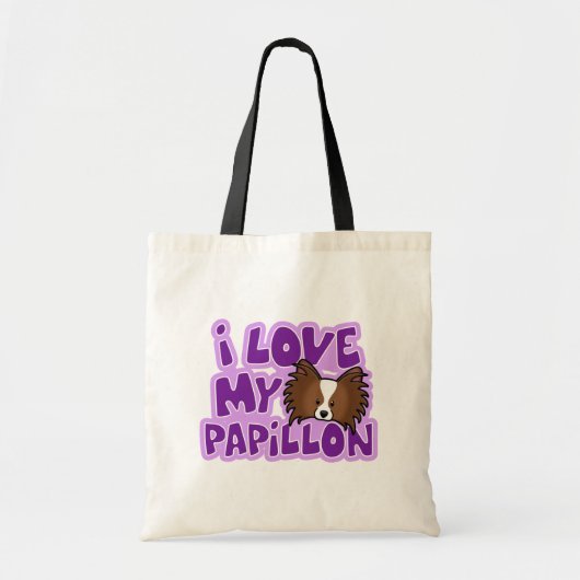 Kawaii I hou van mijn Papillon Tote Bag (Voorkant)