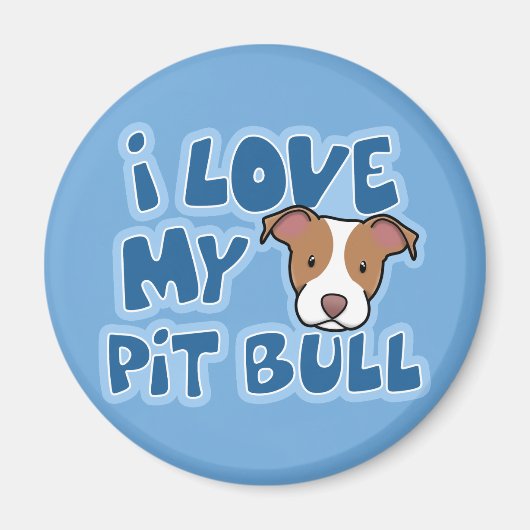 Kawaii I hou van mijn pitbull Magneet (Voorkant)