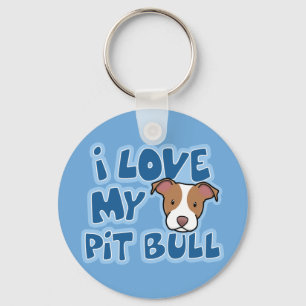 Kawaii I hou van mijn pitbull Sleutelhanger