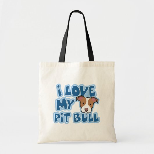 Kawaii I hou van mijn pitbull Tote Bag (Voorkant)