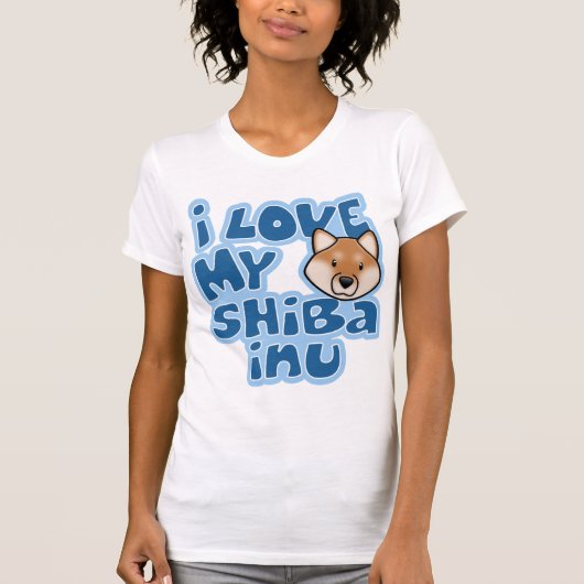 Kawaii I hou van mijn Shiba Inu T-shirt (Voorkant)