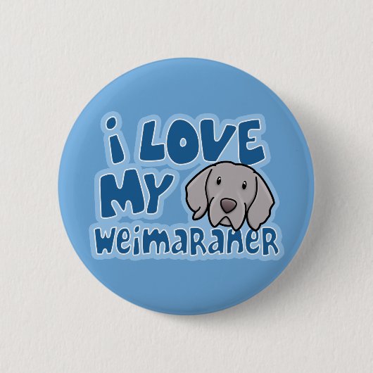 Kawaii I hou van mijn weimaraner Ronde Button 5,7 Cm (Voorkant)