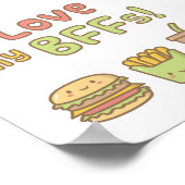 Kawaii I houdt van mijn BFF's Fast Food Doodle Poster (Hoek)