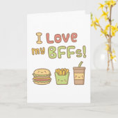 Kawaii I houdt van Mijn Krabbel van het Voedsel Kaart (Gele Bloem)