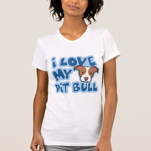 Kawaii I Love My Pit Bull Women's T-shirt (Voorkant)
