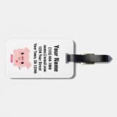 Kawaii I Love Pigs Bagagelabel (Achterkant horizontaal)