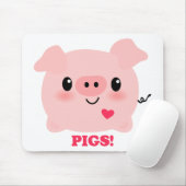 Kawaii I Love Pigs Muismat (Met muis)