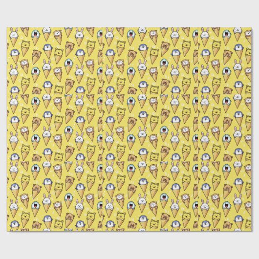 Kawaii Ice Cream Animals die papier verpakken (Vlak)