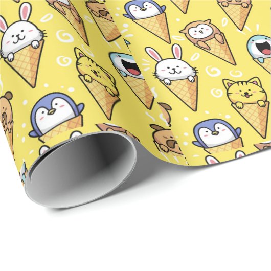 Kawaii Ice Cream Animals die papier verpakken (Rol Hoek)