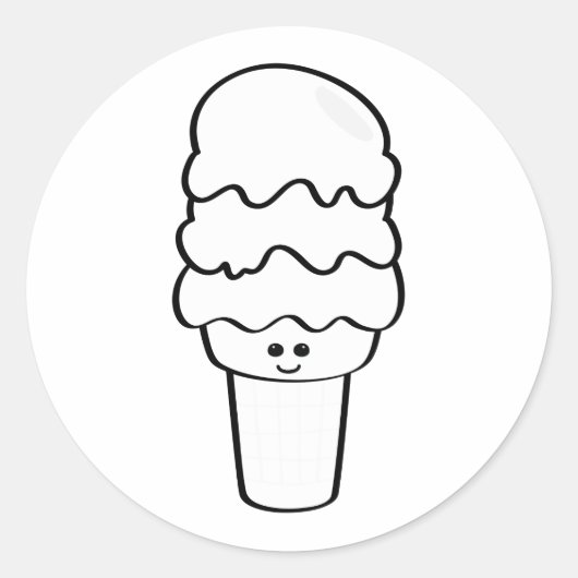 Kawaii Ice Cream COLORING Stickers (Voorkant)