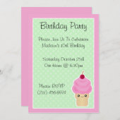 Kawaii Ice Cream Cone Birthday Party Kaart (Voorkant / Achterkant)