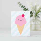 Kawaii Ice Cream Cone Briefkaart (Staand voorkant)