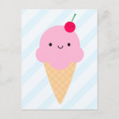 Kawaii Ice Cream Cone Briefkaart (Voorkant)
