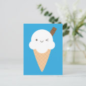 Kawaii Ice Cream Cone Briefkaart (Staand voorkant)