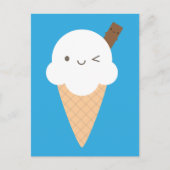 Kawaii Ice Cream Cone Briefkaart (Voorkant)