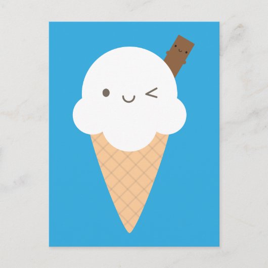 Kawaii Ice Cream Cone Briefkaart (Voorkant)