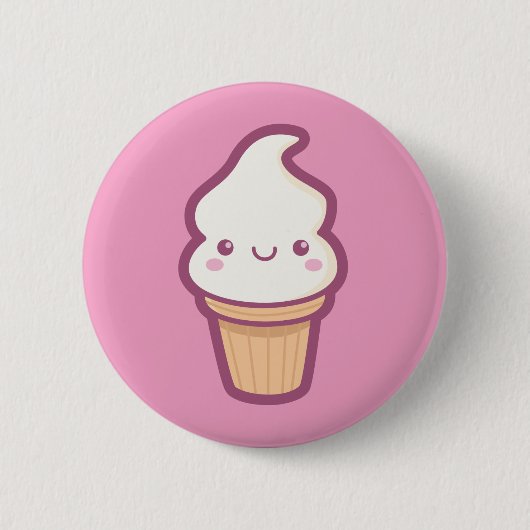 Kawaii Ice Cream Cone Button (Voorkant)