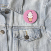 Kawaii Ice Cream Cone Button (In situ)