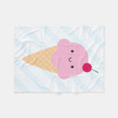 Kawaii Ice Cream Cone Fleece Deken (Voorkant (Horizontaal))