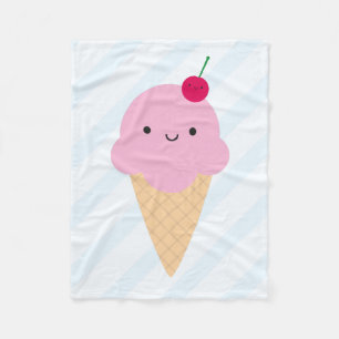 Kawaii Ice Cream Cone Fleece Deken